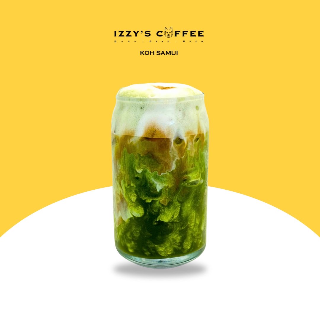 Dirty Matcha Latte at Izzy's Specialty Coffee, Bo Put, Ko Samui